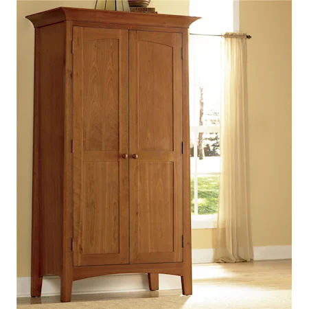 Bedroom Armoire with 2 Shelves, 1 Drawer, and Clothing Rod